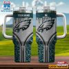 Custom Name Philadelphia Eagles Leopard Stainless Steel Tumbler 40Oz With Handle