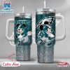 Custom Name Philadelphia Eagles NFL Mickey Mouse Stainless Steel Tumbler 40Oz With Handle
