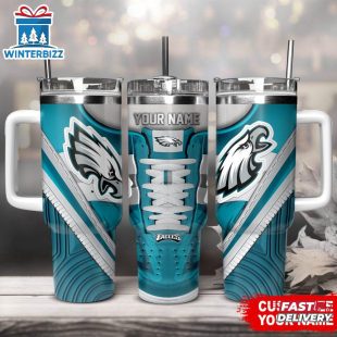 Custom Name Philadelphia Eagles Sport Stainless Steel Tumbler 40Oz With Handle