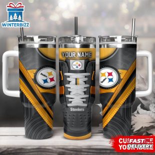 Custom Name Pittsburgh Steelers Sport Stainless Steel Tumbler 40Oz With Handle