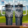 Custom Name Seattle Seahawks Leopard Stainless Steel Tumbler 40Oz With Handle