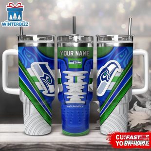 Custom Name Seattle Seahawks Sport Stainless Steel Tumbler 40Oz With Handle