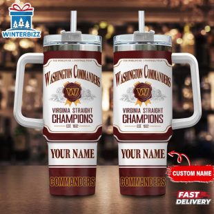 Custom Name Washington Commanders NFL Stainless Steel Tumbler 40Oz With Handle