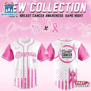 Milwaukee Brewers MLB X Breast Cancer Awareness Month Baseball Jersey For Fans