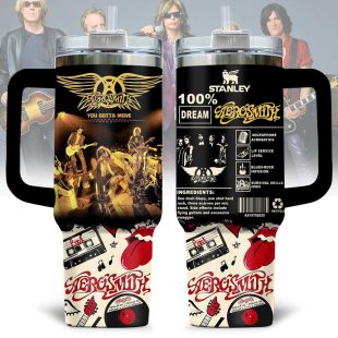 Aerosmith Music Pattern Tumbler 40Oz Handle For Fan