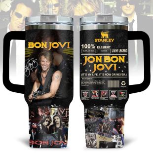 Bon Jovi Music Tumbler 40Oz Handle For Fan