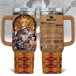 Carlos Santana Music Tumbler 40Oz Handle For Fan