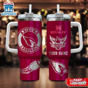 Custom Name Arizona Cardinals Nfl Tumbler 40Oz Handle Gift For Fans