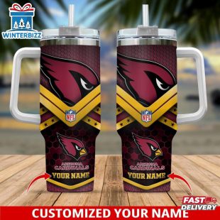 Custom Name Arizona Cardinals Tumbler 40Oz With Handle For Fan