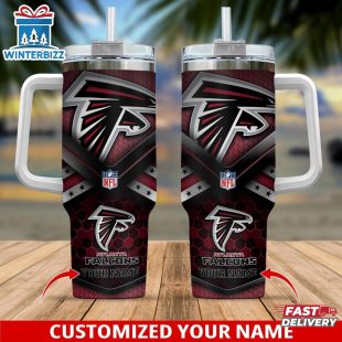 Custom Name Atlanta Falcons Tumbler 40Oz With Handle For Fan