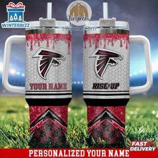 Custom Name Atlanta Falcons Tumbler 40Oz With Handle Gifts For Fan