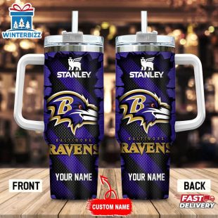 Custom Name Baltimore Ravens Tumbler 40Oz Handle Gift For Fans
