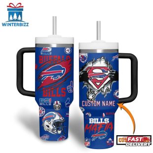 Custom Name Buffalo Bills NFL Tumbler 40Oz Handle Gift For Fans