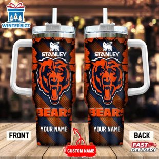 Custom Name Chicago Bears Tumbler 40Oz Handle Gift For Fans