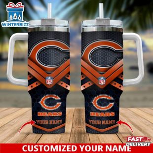Custom Name Chicago Bears Tumbler 40Oz With Handle For Fan