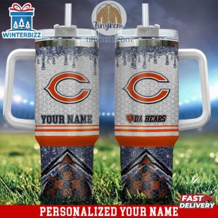 Custom Name Chicago Bears Tumbler 40Oz With Handle Gifts For Fan
