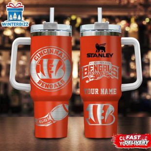 Custom Name Cincinnati Bengals Nfl Tumbler 40Oz Handle Gift For Fans