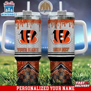 Custom Name Cincinnati Bengals Tumbler 40Oz With Handle Gifts For Fan