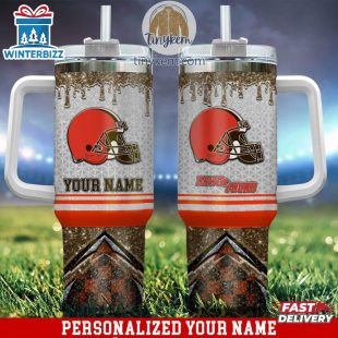 Custom Name Cleveland Browns Tumbler 40Oz With Handle Gifts For Fan