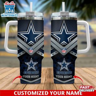 Custom Name Dallas Cowboys Tumbler 40Oz With Handle For Fan