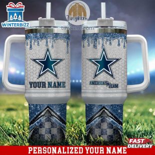 Custom Name Dallas Cowboys Tumbler 40Oz With Handle Gifts For Fan