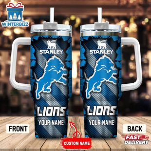 Custom Name Detroit Lions Tumbler 40Oz Handle Gift For Fans