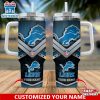 Custom Name Detroit Lions Tumbler 40Oz With Handle For Fan