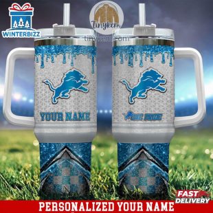 Custom Name Detroit Lions Tumbler 40Oz With Handle Gifts For Fan