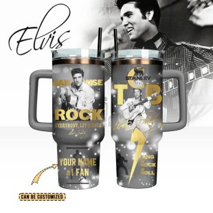 Custom Name Elvis Presley Tumbler 40Oz Handle For Fans