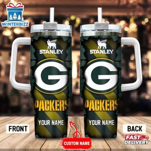Custom Name Green Bay Packers Tumbler 40Oz Handle Gift For Fans