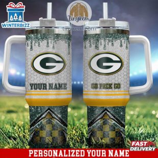 Custom Name Green Bay Packers Tumbler 40Oz With Handle Gifts For Fan