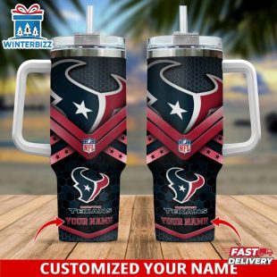Custom Name Houston Texans Tumbler 40Oz With Handle For Fan
