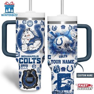 Custom Name Indianapolis Colts NFL Tumbler 40Oz Handle Gift For Fans