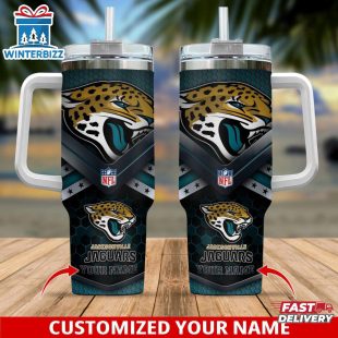 Custom Name Jacksonville Jaguars Tumbler 40Oz With Handle For Fan