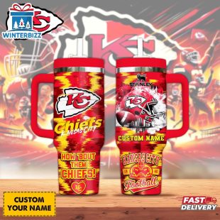 Custom Name Kansas City Chiefs Team Tumbler 40Oz Handle Gift For Fans