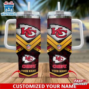 Custom Name Kansas City Chiefs Tumbler 40Oz With Handle For Fan