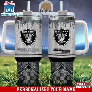 Custom Name Las Vegas Raiders Tumbler 40Oz With Handle Gifts For Fan