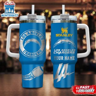 Custom Name Los Angeles Chargers Nfl Tumbler 40Oz Handle Gift For Fans