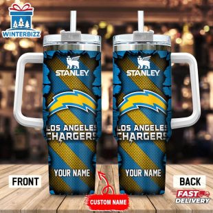 Custom Name Los Angeles Chargers Tumbler 40Oz Handle Gift For Fans