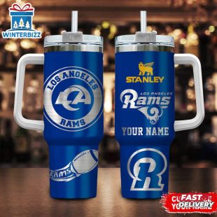 Custom Name Los Angeles Rams Nfl Tumbler 40Oz Handle Gift For Fans