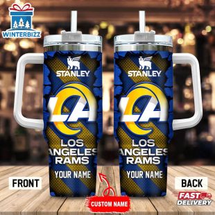 Custom Name Los Angeles Rams Tumbler 40Oz Handle Gift For Fans