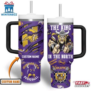 Custom Name Minnesota Vikings NFL Tumbler 40Oz Handle Gift For Fans