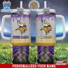 Custom Name Minnesota Vikings Tumbler 40Oz With Handle Gifts For Fan