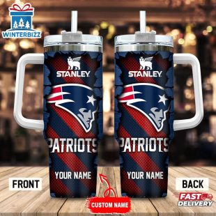 Custom Name New England Patriots Tumbler 40Oz Handle Gift For Fans