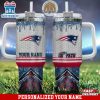 Custom Name New England Patriots Tumbler 40Oz With Handle Gifts For Fan
