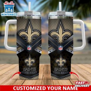 Custom Name New Orleans Saints Tumbler 40Oz With Handle For Fan