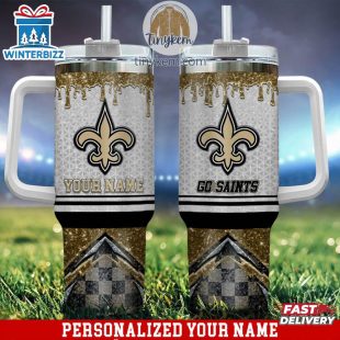 Custom Name New Orleans Saints Tumbler 40Oz With Handle Gifts For Fan