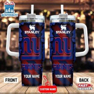 Custom Name New York Giants Tumbler 40Oz Handle Gift For Fans