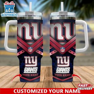 Custom Name New York Giants Tumbler 40Oz With Handle For Fan