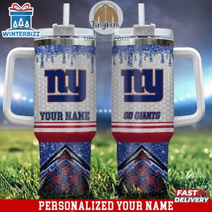 Custom Name New York Giants Tumbler 40Oz With Handle Gifts For Fan